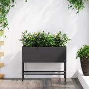 vidaXL Höjdträdgårdsplanterare Svart 60 x 26 x 45 cm Stål