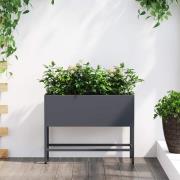 vidaXL Höjdträdgårdsplanterare Antracit 60 x 26 x 45 cm Stål