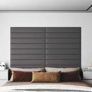 vidaXL Väggpaneler 12 st grå 90x15 cm konstläder 1,62 m²