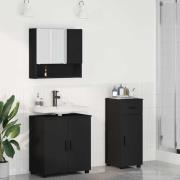 vidaXL Badrumsmöbelset 3 pcs Svart 61 x 35 x 64 cm Konstruerat trä