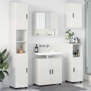vidaXL Badrumsmöbelset Väggmonterad 5 pcs Vit högglans 61 x 35 x 64 cm