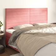 vidaXL Sänggavel rosa 200x5x118/128 cm sammet