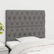 vidaXL Sänggavel mörkgrå 90x7x118/128 cm tyg
