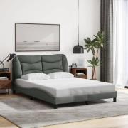 vidaXL Bed Frame with LED without Mattress "Hvar" Dark Grey 120x200 cm...