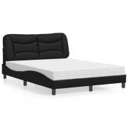 vidaXL Bed with Mattress "Hvar" Black 120x200 cm Faux Leather