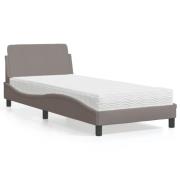 vidaXL Bed with Mattress "Dover" Taupe 80x200 cm Fabric