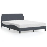 vidaXL Bed with Mattress "Dover" Dark Grey 140x190 cm Velvet