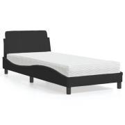 vidaXL Bed with Mattress "Dover" Black 90x200 cm Velvet