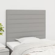 vidaXL Sänggavel ljusgrå 80x5x118/128 cm tyg
