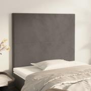 vidaXL Sänggavel mörkgrå 80x5x118/128 cm sammet