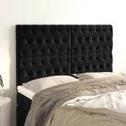 vidaXL Sänggavel svart 160x7x118/128 cm sammet