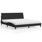 vidaXL Bed with Mattress "Hanko" Black 180x200 cm Velvet