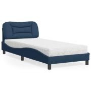 vidaXL Bed with Mattress "Hvar" Blue 80x200 cm Fabric