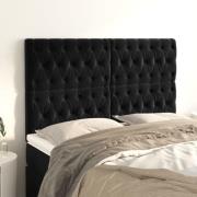 vidaXL Sänggavel svart 144x7x118/128 cm sammet
