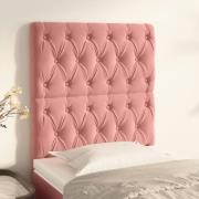 vidaXL Sänggavel rosa 80x7x118/128 cm sammet