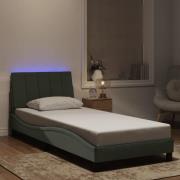 vidaXL Bed Frame with LED without Mattress "Hanko" Light Grey 90x200 c...