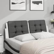 vidaXL Headboard Cushion "Zadar" Black and White 140 cm Faux Leather