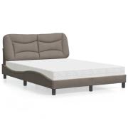 vidaXL Bed with Mattress "Hvar" Taupe 140x200 cm Fabric