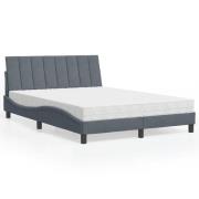 vidaXL Bed with Mattress "Hanko" Dark Grey 140x200 cm Velvet