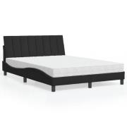 vidaXL Bed with Mattress "Hanko" Black 140x200 cm Velvet
