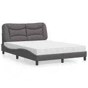 vidaXL Bed with Mattress "Hvar" Grey 120x200 cm Faux Leather