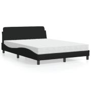 vidaXL Bed with Mattress "Dover" Black 120x200 cm Fabric
