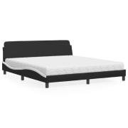 vidaXL Bed with Mattress "Dover" Black and White 180x200 cm Faux Leath...