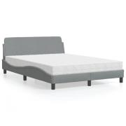 vidaXL Bed with Mattress "Dover" Light Grey 120x200 cm Fabric
