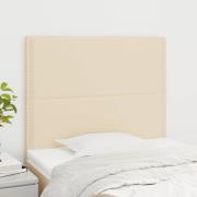 vidaXL Sänggavel creme 100x5x118/128 cm tyg