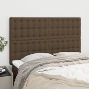 vidaXL Sänggavel mörkbrun 144x5x118/128 cm tyg