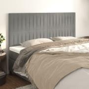 vidaXL Sänggavel ljusgrå 200x5x118/128 cm sammet
