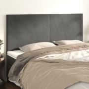 vidaXL Sänggavel mörkgrå 160x5x118/128 cm sammet