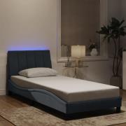 vidaXL Bed Frame with LED without Mattress "Hanko" Dark Grey 80x200 cm...