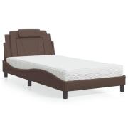 vidaXL Bed "Viana" with Mattress Brown 100x200 cm Faux Leather
