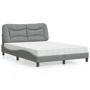 vidaXL Bed with Mattress "Hvar" Light Grey 120x200 cm Fabric