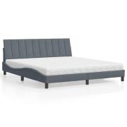 vidaXL Bed with Mattress "Hanko" Dark Grey 180x200 cm Velvet