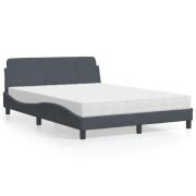 vidaXL Bed with Mattress "Dover" Dark Grey 140x200 cm Velvet