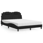vidaXL Bed "Viana" with Mattress Black 120x200 cm Faux Leather