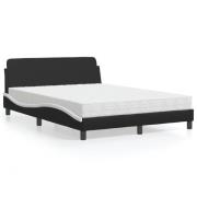 vidaXL Bed with Mattress "Dover" Black and White 120x200 cm Faux Leath...