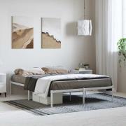 vidaXL Sängram metall vit 135x190 cm