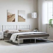 vidaXL Sängram med huvudgavel metall vit 183x213 cm