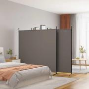 vidaXL Rumsavdelare 4 paneler antracit 698x180 cm tyg