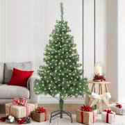 vidaXL Julgran med 300 LED-lampor med stativ Grön 180 cm PVC
