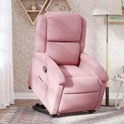 vidaXL Reclinerfåtölj med uppresningshjälp rosa sammet