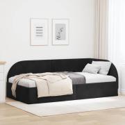 vidaXL Hörn Sängram med huvudgavel Svart 80 cm x 200 cm Sammet