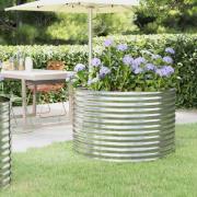 vidaXL Odlingslåda galvaniserat stål 100x100x68 cm silver