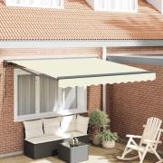 vidaXL Utfällbar markis Kräm 350x250 cm tyg
