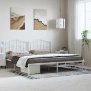 vidaXL Sängram med huvudgavel metall vit 193x203 cm