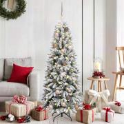 vidaXL Konstgjord julgran Vit 63 x 63 x 150 cm PVC, Plast, Stål och PE