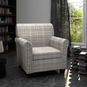 vidaXL Fåtölj med sittdyna gräddvit tyg